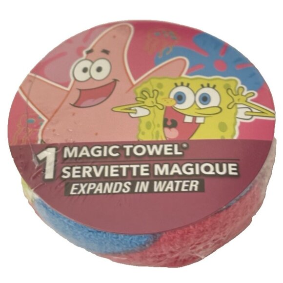 SpongeBob SquarePants & Patrick Star Magic Towel Face Cloth Add Water Expand NEW - Picture 1 of 3